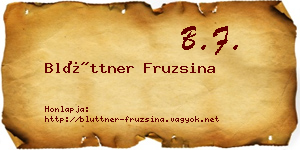 Blüttner Fruzsina névjegykártya